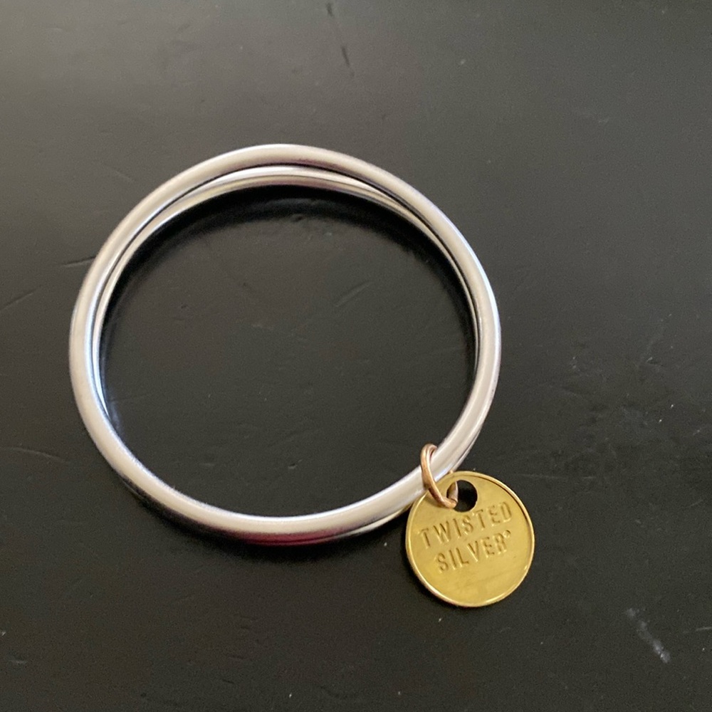 Twisted Silver bangle bracelet